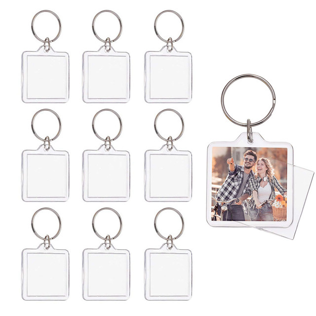 10PCS Clear Acrylic Photo Keychains Blank Square Picture Frame Keyring  Insert Personalized Keychain Custom Insert Photo Keyring - AliExpress